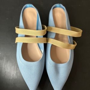 Womens Blue and Beige Mules Size 9 Unused
